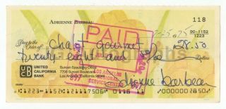Adrienne Barbeau - Classic Actress - Authentic Autographed Canceled Check