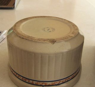 Vintage Old Red Wing Gray Line Sponge Band Cookie Jar with Lid - HTF 10
