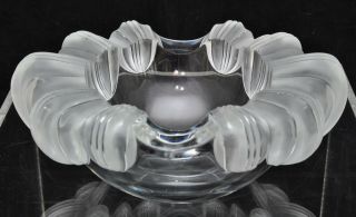 Lalique Athena Clear And Frosted Signed Heavy Glass Bowl