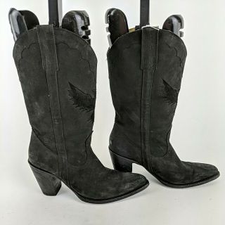 Miranda Lambert IDYLLWIND Black Leather Cowboy Boots Size 8.  5 B 2
