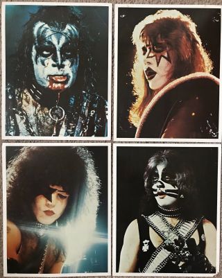 4 8x10 Kiss Photo Set Alive Ii From The 1977 Kiss Army Kit