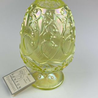 Fenton Glass FaIry Light Lamp Yellow Topaz Vaseline LILY OF THE VALLEY 8404 TO 3