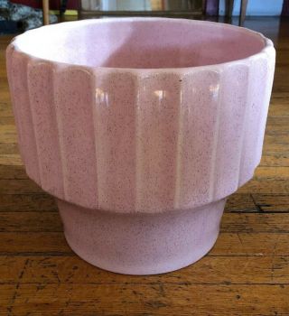 Vintage Bauer California Pottery Flower Pot 10 Biltmore Pink W/speckles