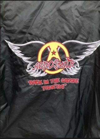 Aerosmith Back In The Saddle 1984 World Tour Black Nylon Jacket Large Vtg 2