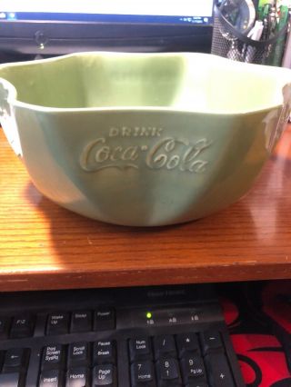 Vernon Kilns Coca Cola Pottery Bowl 1950s Vintage Advertising Collectable