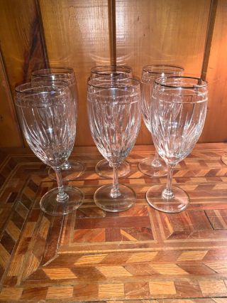 Set Of 6 Lenox Vintage Jewel Platinum Trim 7 5/8 " Water Goblets