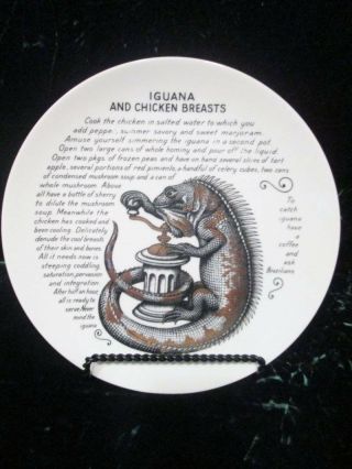 Fornasetti Fleming Joffe Plate Improbable Recipe Colection Iguana Chicken Breast