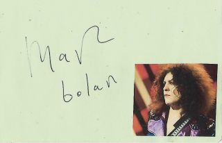 Signed Marc Bolan 1947 - 1977 T.  Rex Singer Songwriter Glam Rock 1960s 1970s Rare