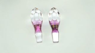 Pair Amethyst Cut Glass Decanters,  Silver Collars 1978 6