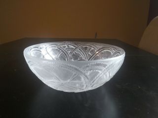 LALIQUE Crystal PINSONS Signed Finch Bird Sparrow 9 1/4 