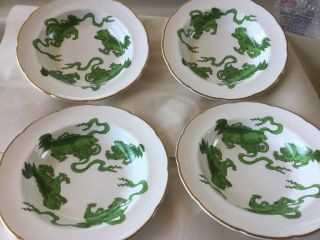 Wedgwood China - Chinese Tigers Green - 4 8” Soup Bowls