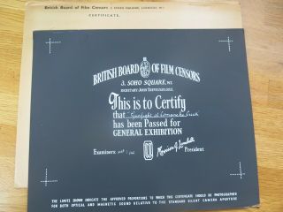 British Bbfc Film Certification Card Gunfight At Comanche Creek 1962 Western
