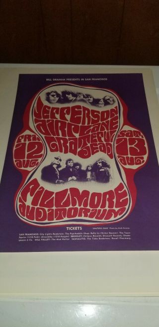 Rare Bill Graham Presents Grateful Dead Jefferson Airplane 1967 Fillmore