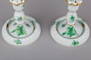 Herend Chinese Bouquet Green Two Light Candle Holders 7915/AV 5