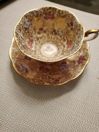 Vintage Royal Albert England Princess Series Chintz Flowers Pink Cup & Saucer