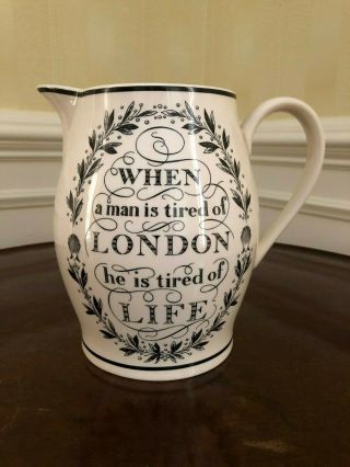 Wedgwood The London Jug " When A Man Is Tired Of London He Is Tired Of Life "
