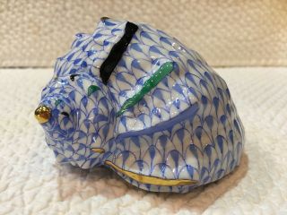 Herend Figurine - Helmet Shell - Blue Fishnet