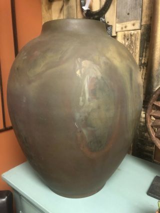 Tony Evans Pottery Large Raku Vase Signed And Numbered