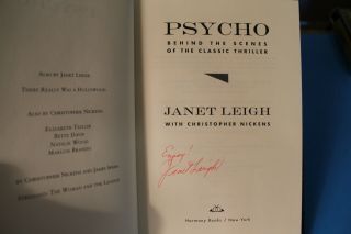 Book: Behind The Scenes of PSYCHO Signed by JANET LEIGH 1995 1st Edition 4