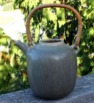 1960 ' s Art Pottery Teapot with Harefur Glaze by Frode Bahnsen,  Palshus,  Denmark 10