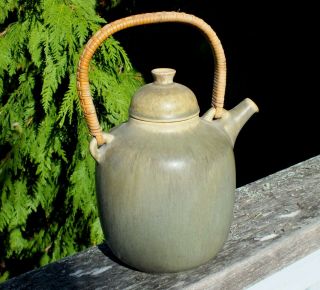 1960 ' s Art Pottery Teapot with Harefur Glaze by Frode Bahnsen,  Palshus,  Denmark 2