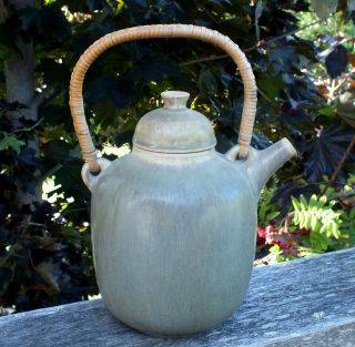 1960 ' s Art Pottery Teapot with Harefur Glaze by Frode Bahnsen,  Palshus,  Denmark 4