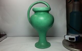 Exceptional Vintage,  Old Arts And Crafts Matte Green Pottery Vase,  Bout 8.  5 X 4.  3