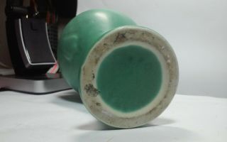 Exceptional vintage,  OLD Arts And Crafts matte green pottery vase,  bout 8.  5 x 4.  3 9