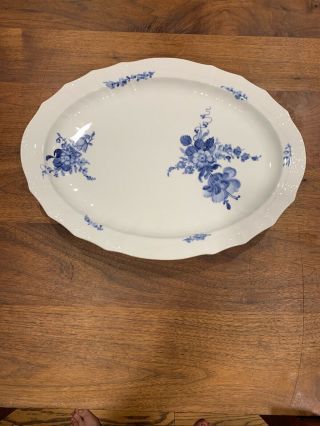 Royal Copenhagen Blue Flowers Fluted Braided Large Platter (Oval) 1559.  18” X14” 11