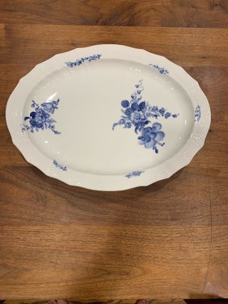 Royal Copenhagen Blue Flowers Fluted Braided Large Platter (Oval) 1559.  18” X14” 12