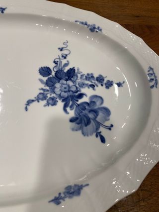 Royal Copenhagen Blue Flowers Fluted Braided Large Platter (Oval) 1559.  18” X14” 3