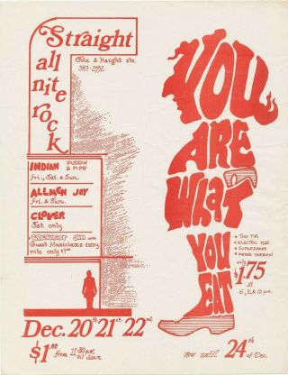 Rare Allmen Joy,  You Are What You Eat Straight Theater San Francisco Flyer 1968