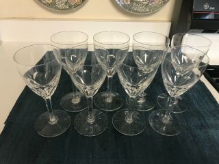 Set Of 8 6 1/2 " Baccarat Crystal Genova Claret Wine Glasses Stems