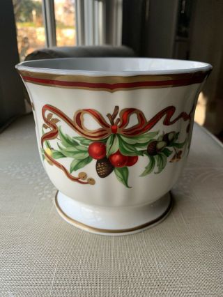 Tiffany & Co Holiday Porcelain Cache Pot / Compote Bowl - Hard To Find