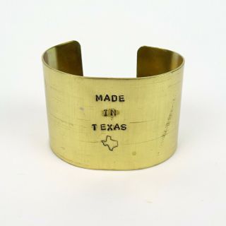 Miranda Lambert Unlabeled Gold Colored Metal Made In Texas Engraved Cuff