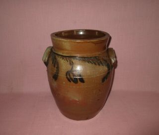 Antique 19th C Stoneware Flower Decorated Ovoid 2 Gal Virginia Crock A.  Keister