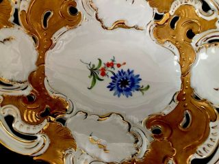 Huge Antique meissen porcelain Rococo Shell Heavy Gold Gilded 3