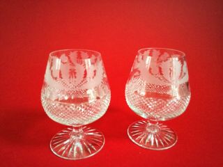 Edinburgh Crystal Thistle Brandy Snifters - Set Of 2 - 5 1/4 "
