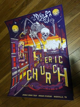 Eric Church Concert Poster Nashville,  Tn May 2019 Double Down Pop Up Mazza