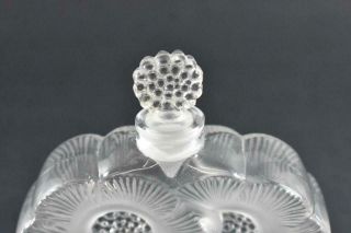 Signed Lalique Deux Flowers Perfume Bottle with Stopper 2