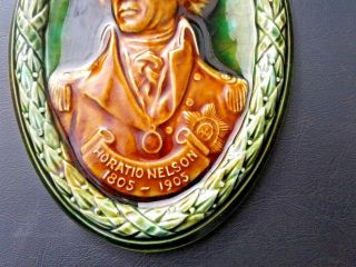 Rare Antique Horatio Nelson 1805 - 1905 Commemorative Doulton Lambeth Wall Plaque 4