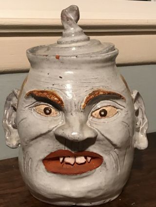 Redhead Ugly Face Jug By Yardbird - Georgia Southern Folk Art Pottery
