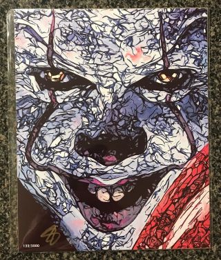 Bam Box Exclusive It 2 Pennywise The Clown Art Print Signed By Artist Sam Zalch