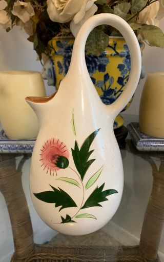 Rare Stangl Pottery Thistle Pitcher Carafe 10.  5”