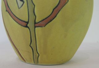 Antique Weller Pottery Arts and Crafts Vase Etched Matt Rose Design 6.  5” Tall 8
