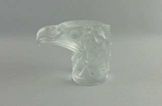 Lalique Crystal Eagle Head Tete d ' Aigle Car Mascot Paperweight Signed 3