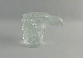 Lalique Crystal Eagle Head Tete d ' Aigle Car Mascot Paperweight Signed 5