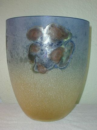 Large Vintage Alfredo Barbini Murano Scavo Art Glass Vase / Bowl - Signed 1960 