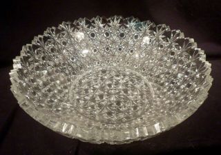 Rare Large Cut Crystal Bowl,  12” Diameter,  Over 7 1/2 Lbs,  Possibly Russian Patt