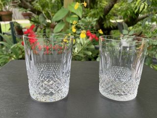 2 Vintage Waterford Crystal Colleen Double Old Fashioned Tumbler Glasses 4 3/8